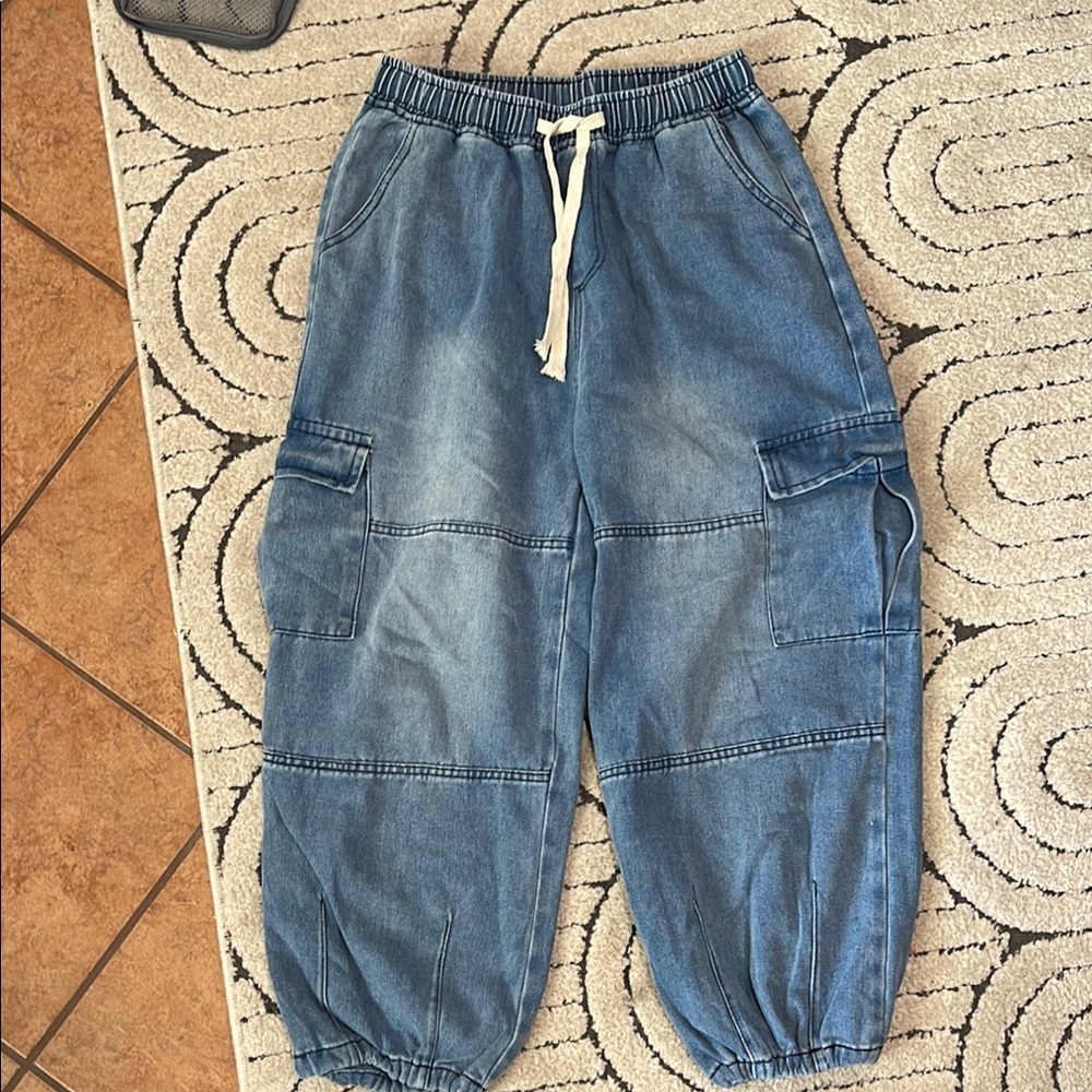 Denim Jogger Pants